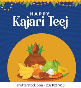 Happy Kajari Teej Banner Design Template.