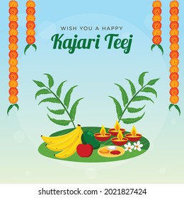 Happy Kajari Teej Banner Design Template.