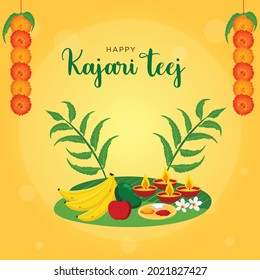 Happy Kajari Teej Banner Design Template.