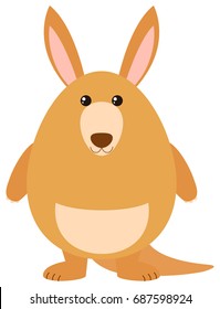 Happy kangaroo on white background illustration
