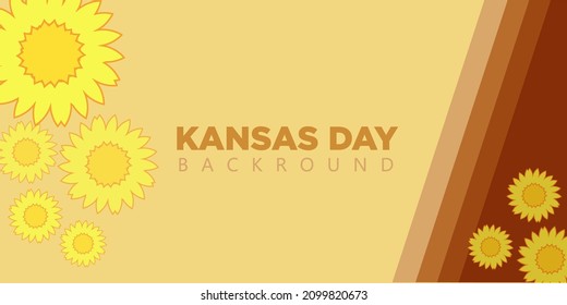 Happy Kansas day background  yellow and brown. background with copy space area - vector