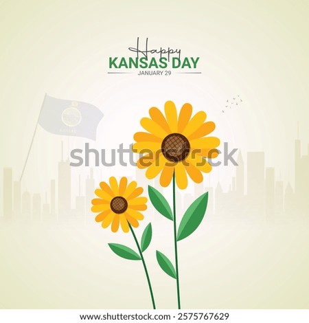 Happy Kansas Day. Kansas Day creative ads design for social media design, January 29. Important day