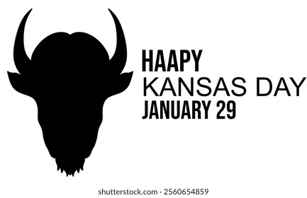 Happy Kansas Day with het bison silhouette