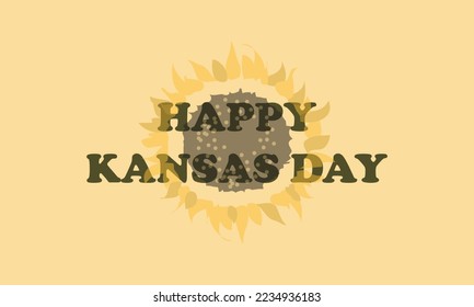 Happy kansas Day Slogan, typografisches Grafikdesign, Vektorgrafik, für T-Shirt, Hintergrund, Web Hintergrund, Poster und mehr.