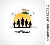 happy kargil vijay diwas and vijay diwas. vector illustration of Indian army with flag. abstract vector illustration design
