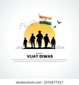 happy kargil vijay diwas and vijay diwas. vector illustration of Indian army with flag. abstract vector illustration design
