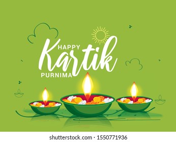 Happy Kartik Purnima Festival Background.