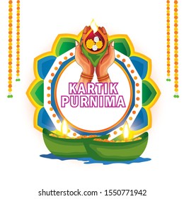 Happy Kartik Purnima Festival Background.