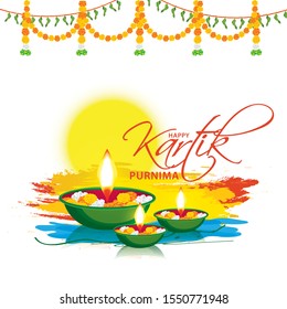 Happy Kartik Purnima Festival Background.