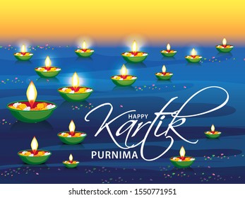 Happy Kartik Purnima Festival Background.