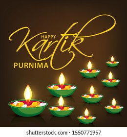 Happy Kartik Purnima Festival Background.