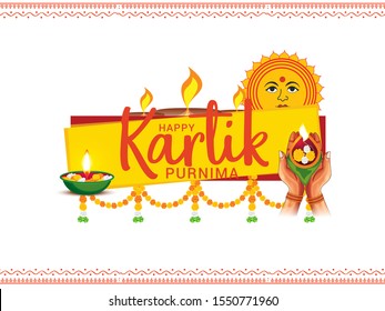 Happy Kartik Purnima Festival Background.