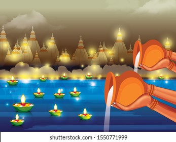 Happy Kartik Purnima Festival Background.