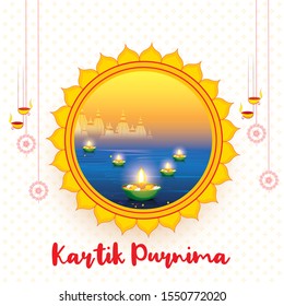 Happy Kartik Purnima Festival Background.