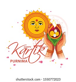 Happy Kartik Purnima Festival Background.