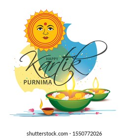 Happy Kartik Purnima Festival Background.