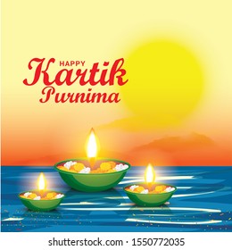 Happy Kartik Purnima Festival Background.