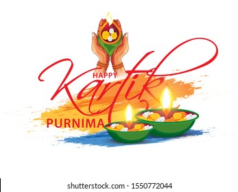 Happy Kartik Purnima Festival Background.