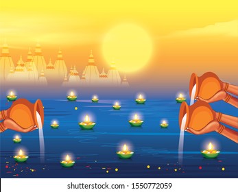 Happy Kartik Purnima Festival Background.