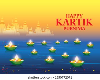 Happy Kartik Purnima Festival Background.