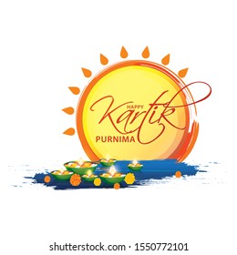 Happy Kartik Purnima Festival Background.