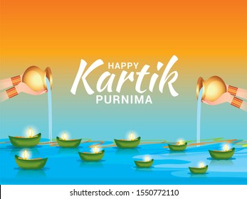 Happy Kartik Purnima Festival Background.