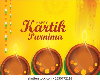 Happy Kartik Purnima Festival Background.