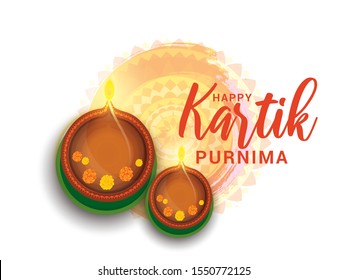 Happy Kartik Purnima Festival Background.