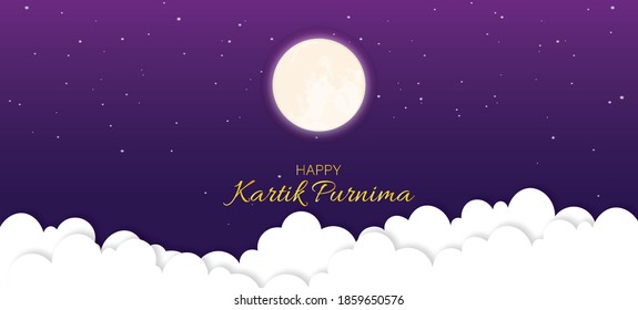 Happy Kartik Purnima Festival Background.  Also knowns as Tripuri Purnima and Tripurari Purnima.