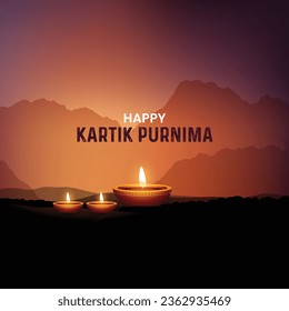 Happy Kartik Purnima Festival Background. Kartik Purnima creative concept. 