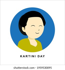 Happy Kartini day celebration. R A Kartini the heroes of women and human right in Indonesia.woman isolated on floral background.