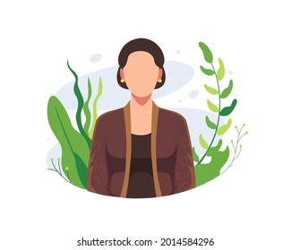 Happy Kartini day illustration. Indonesian female heroes, Women empowerment, Kartini brave female with flowers. R A Kartini the heroes of women and human right in Indonesia. Vector in a flat style