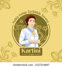 Happy Kartini day vector illustration