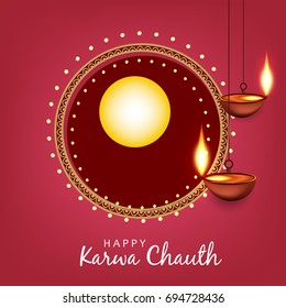 Happy Karwa Chauth, beautiful wallpaper design.