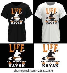 Happy Kayak Riding T-Shirt Design