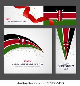 Happy Kenya independence day Banner and Background Set