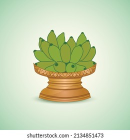 Happy khmer New Year, decoration welcome the New Year angel. The are Bunch of bananas, It is used for occasion like praying ceremony with a monk or other program and use New Year to welcome the New