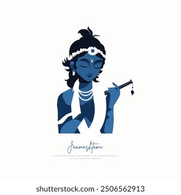 Happy Khrishna Janmashtami and dahi handi Hindu festival of happy shree lord krishna god born with janmashtami text and gradient background. abstract vector illustration design.