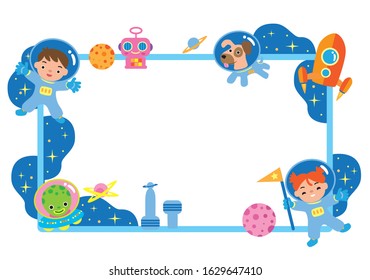 happy kid adventure in space