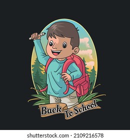 happy kid back to school 