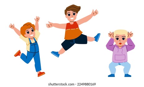 happy kid boy vector. child fun, childhood young, joy happiness, cheerful smiling, little friends happy kid boy character. people flat cartoon illustration