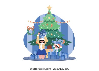 Happy Kid With Christmas Gifts
