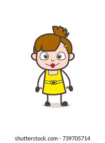 Happy Kid - Cute Cartoon Girl Vector
