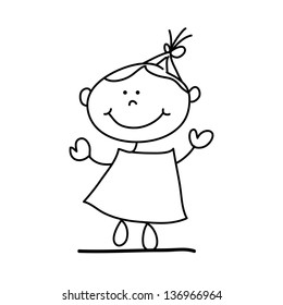 happy kid with dad hand drawing cartoon character for father day