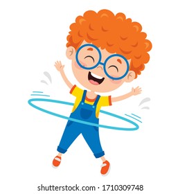 Happy Kid Doing Gymnastics Exercise