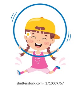 Happy Kid Doing Gymnastics Exercise