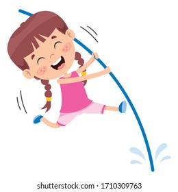 Happy Kid Doing Gymnastics Exercise