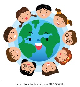 Happy kid happy earth.