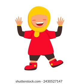Happy kid faceless character in flat illustrations