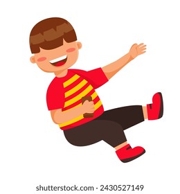 Happy kid faceless character in flat illustrations